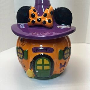 Disney Minnie Mouse Halloween Cookie Jar - Purple, Orange, Black
